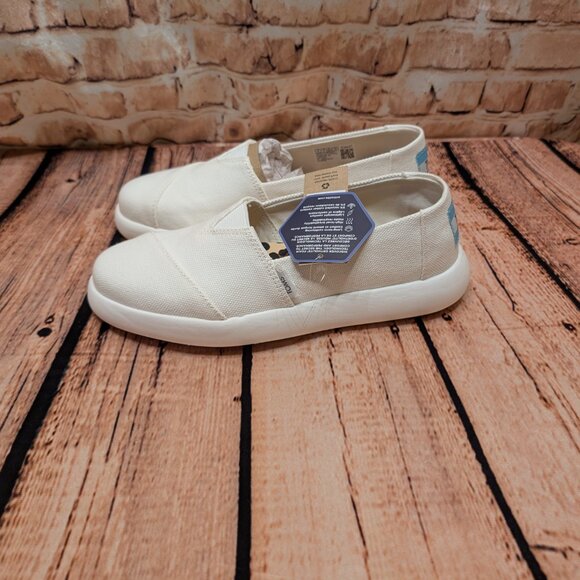 Tom's Alpargata Mallow Casual White Canvas Slip-On Shoes with Leopard Insole 6 - Picture 6 of 12